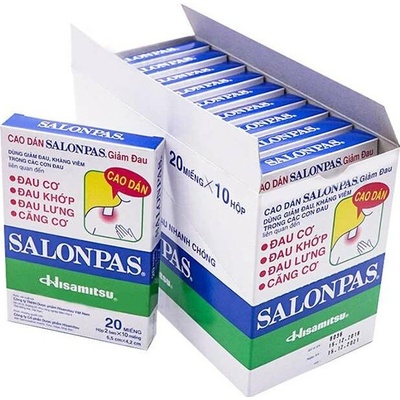 Účinná náplast Salonpas – rychlá úleva od bolesti a napětí (20 ks)