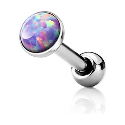 Šperky4U cartilage piercing do ucha opál fialový CP1087-OP38-03