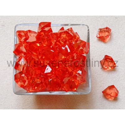 kameny plastové oranžové tmavé, velikost 2 - 2,5 cm, cena za cca 240 g (cca 70 ks)