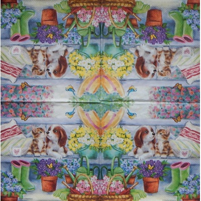 Ambiente obrúsky Pejsek a kočička 33x33cm