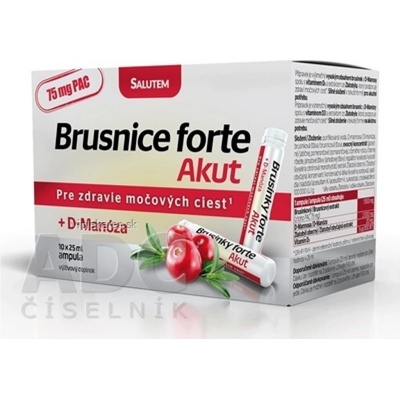 Salutem Brusnice Forte Akut + D-Manóza 10 x 25 ml