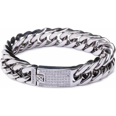 Nefertitis Náramek Curb styl chirurgická ocel kubická zirkonie NF28722