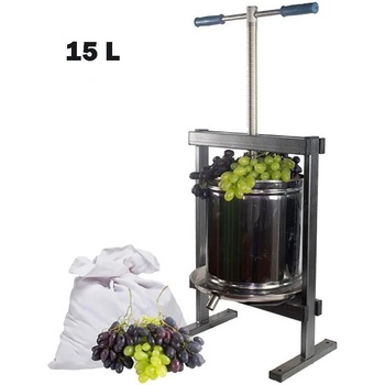 UNI Преса за грозде, ръчна, Vilen Inox, 15 литра обем на контейнер, двойна вана (UNI-07464)