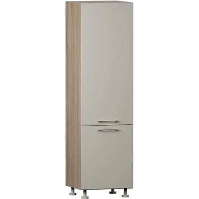 Висок кухненски шкаф Domino Havana L60 дъб хавана и кашмир супер гланц