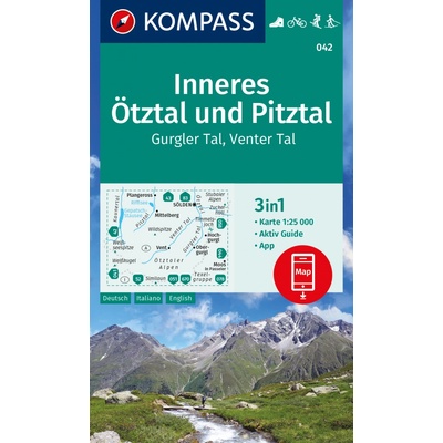 Inneres Ötztal, Gurgler Tal, Venter Tal, Pitztal (Kompass - 042) - turistická mapa
