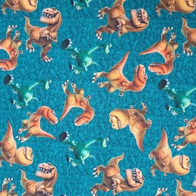 Letní softshell smaragdový, dinosouři, š.150