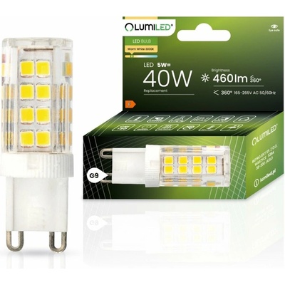 Lumiled LED žiarovka G9 kapsula 5W = 40W 460lm 3000K Warm 360°