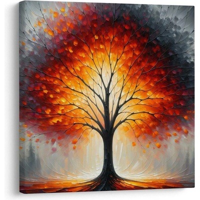 Obraz ohnivý strom života v mlze - 50x50