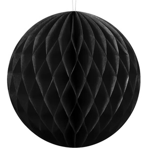 PartyDeco Хартиена топка - черна 10см