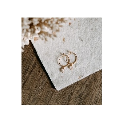 Bohovibes náušnice pozlacené s růženínem 29300