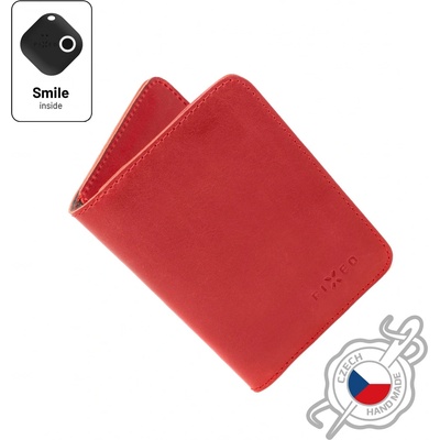 Kožená peněženka FIXED Smile Wallet XL se smart trackerem FIXED Smile PRO, červená FIXSM-SWXL2-RD