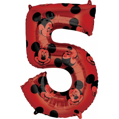 Amscan Balónik fóliový narodeninové číslo 5 Mickey Mouse 66 cm