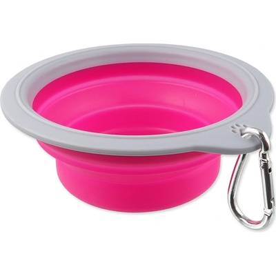 Miska Dog Fantasy cestovná skladacia ružová 18x6,5 cm