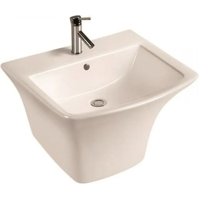 Inter Ceramic Мивка за баня Смарт 53х45 см, с полуконзола за стена, бял мат (5345mw)