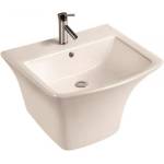 Inter Ceramic Мивка за баня Смарт 53х45 см, с полуконзола за стена, бял мат (5345mw)