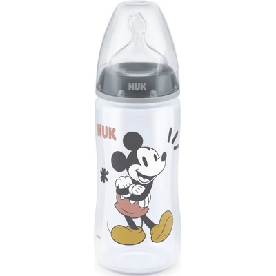 Nuk First Choice Mickey Mouse бебешко шише Grey 300ml