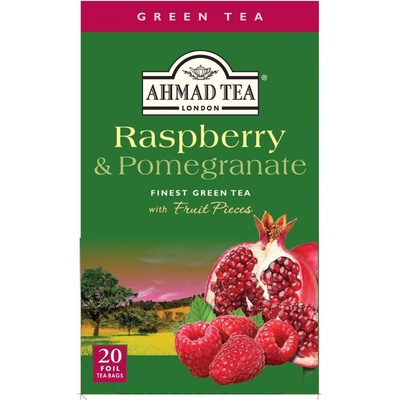 Ahmad Tea zelený čaj Malina a granátové jablko 20 x 2 g