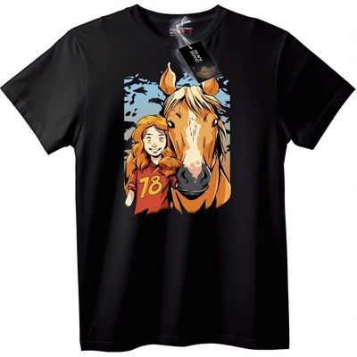 NOONEBRAND Тениска 18 и Приятелство с Кон - 3XL, Black