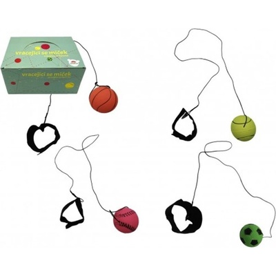 Teddies Míček vracející se gumový 6cm v síťce v boxu