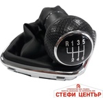 Paolo Топка за скоростен лост с маншон съвместима с VW Golf / Bora с 6 скорости - черен конец (58327)