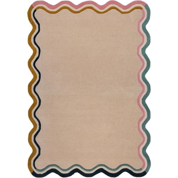 Flair Rugs Кремав ръчно изработен вълнен килим 160x230 cm Leo Scallop - Flair Rugs (503119375957)