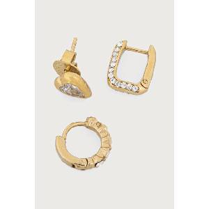 Guess комплект обици дамски от неръждаема стомана CRYSTAL LOVE 3 броя (JUBS06.055JW)