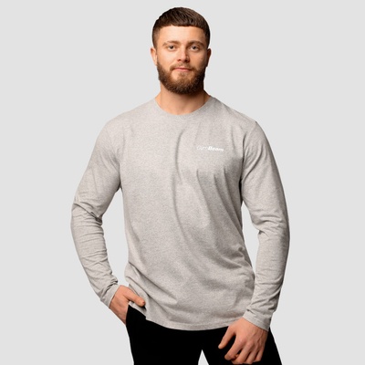 GymBeam pánské tričko Basic s dlouhým rukávem Grey