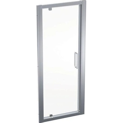 Geberit Geo křídlové pivotové dveře, 80x190 cm, sklo transparent, rám stříbřitá 560.115.00.2