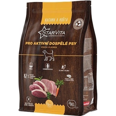 StarVita aktivní psy kachní & krůtí 4 kg