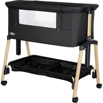 Lorelli Бебешко легло Lorelli - Millie, Black, Wooden effect (10080732601)