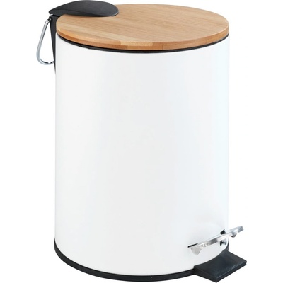 Wenko Biely pedálový Tortona Bamboo, 3 l