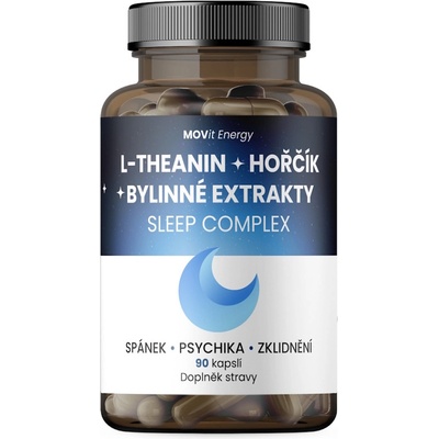 MOVit Sleep Complex L-Theanin + Hořčík + Bylinné extrakty 90 kapslí