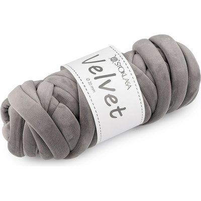 Prima-obchod Příze Marshmallow silná Velvet Ø20 mm 500 g, barva 18 (043) šedá střední