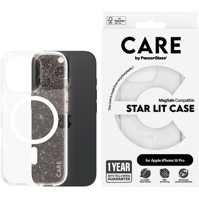 Panzer Гръб CARE by PanzerGlass за iPhone 16 Pro, Flagship Case Star Lit w. White MagSafe