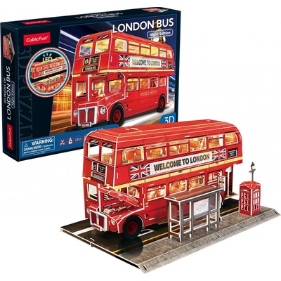 CubicFun 3D puzzle svítící Londýnsky autobus 161 ks