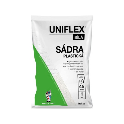 Uniflex sádra bílá plastická, 1 kg