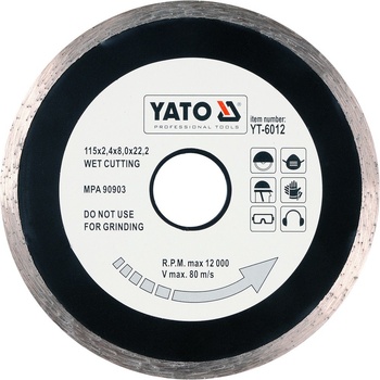 Yato Kotouč diamantový 115 x 22,2 x 2,1 mm T-6012