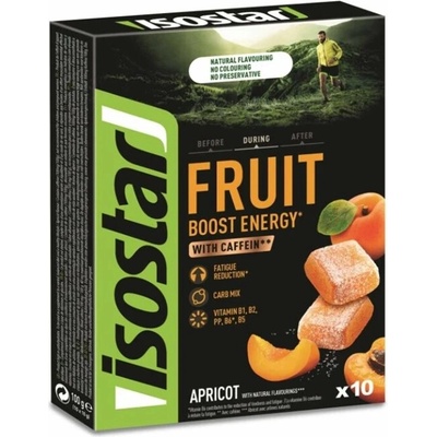 Isostar Fruit Boost Energy marhuľkové želé s kofeínom 10 x 10 g