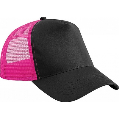Beechfield Snapback Trucker Čierna/Tmavo ružová