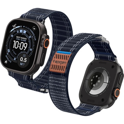 Spigen Текстилна каишка за Apple Watch 42мм, 44мм, 45мм, 46мм, Ultra, Ultra 2, Ultra 3 49мм - Spigen Fabric Sport Band Hook and Loop (син) (AMP10143)