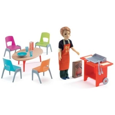 DJECO - Обзавеждане за куклена къща - Барбекю и аксесоари (DJ07829)