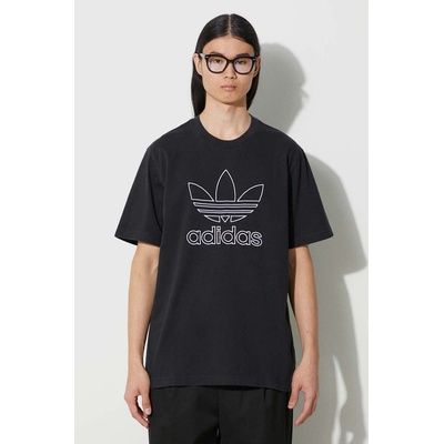 adidas Originals Памучна тениска adidas Originals Trefoil Tee в черно с принт IU2347 (IU2347)