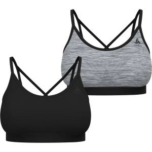 Odlo Дамски спортен сутиен Odlo Women's Seamless Low Sport Bra Sports bra - Black / Grey Melange (114-3496-0312)