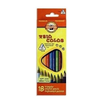 Koh I Noor Hardtmuth Triocolor trojhranné pastelky TR 7 3133 18 ks