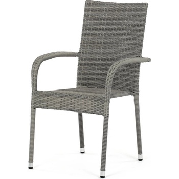Autronic Zahradní židle RATTANOX kov, polyratan, šedá