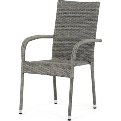 Autronic Zahradní židle RATTANOX kov, polyratan, šedá