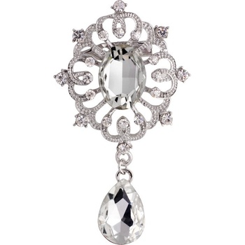 Amparo Miranda Brošňa Crystal drop AR162 Číra