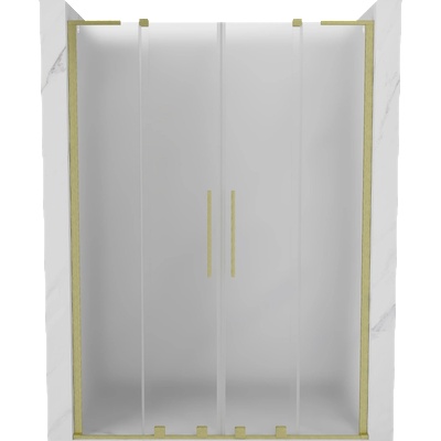 Mexen Velar L Duo плъзгащи се душ врати 160 см, мъгла, златисто четкано - 871-160-003-32-55 (871-160-003-32-55)