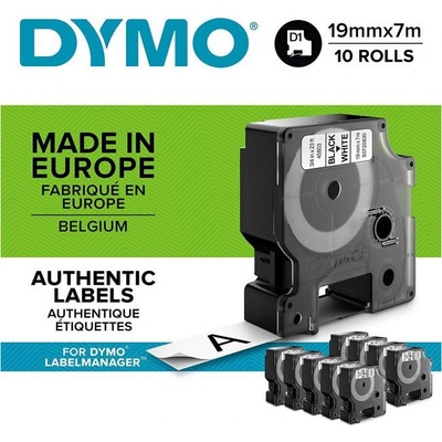páska do štítkovača sada 10 ks DYMO D1 2093098 polyester Farba pásky: biela Farba písma:čierna 19 mm 7 m