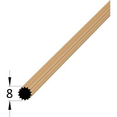Lišta kruhová vroubkovaná buk, prům.8mm, délka 70cm
